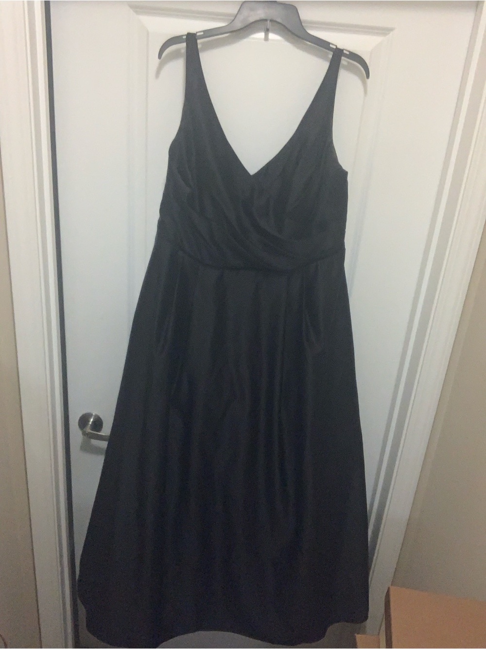 David's Bridal Black V-Neck Maxi Dress